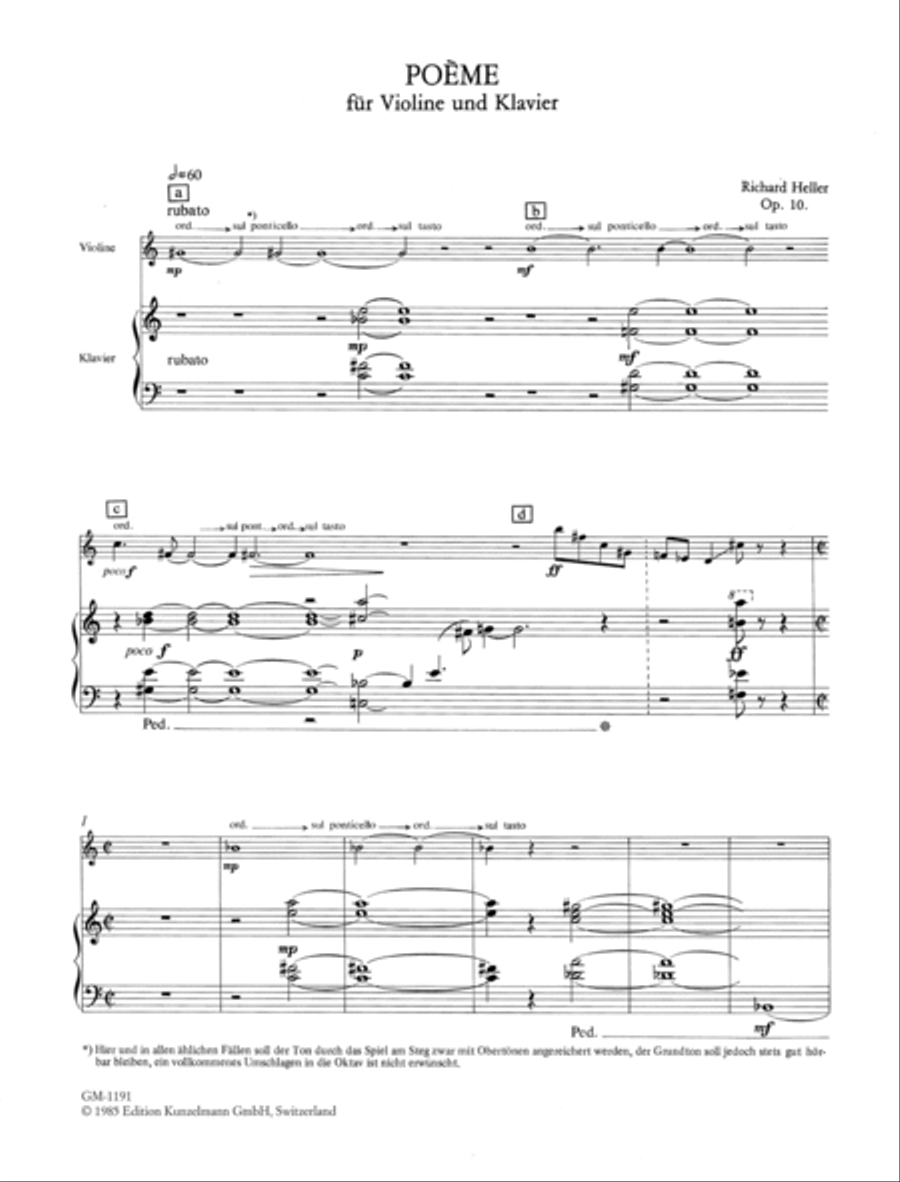 Poème for violin and piano