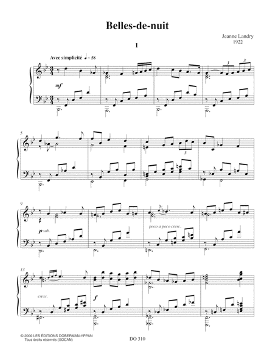 Belles-de-nuit Piano Solo scores gallery preview page 2