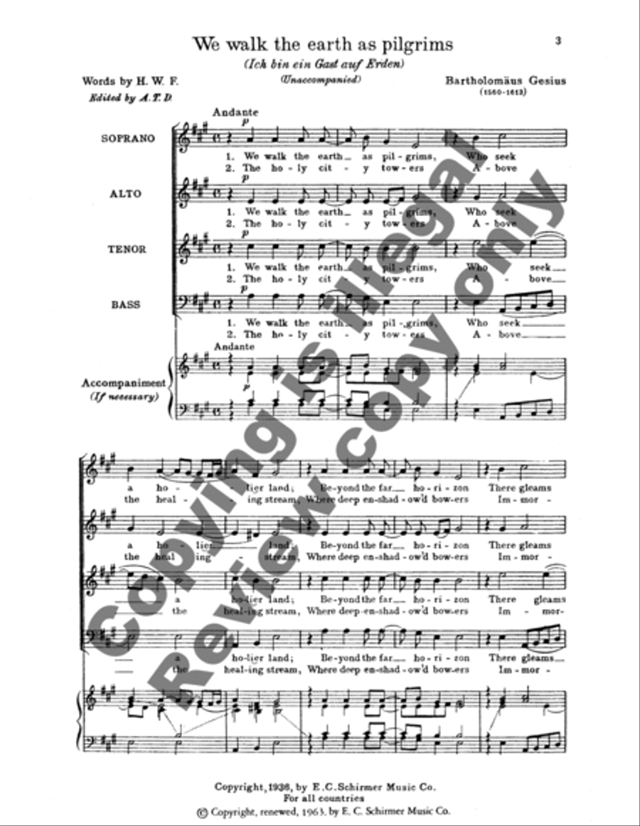 We Walk the Earth as Pilgrims 4-Part scores gallery preview page 6