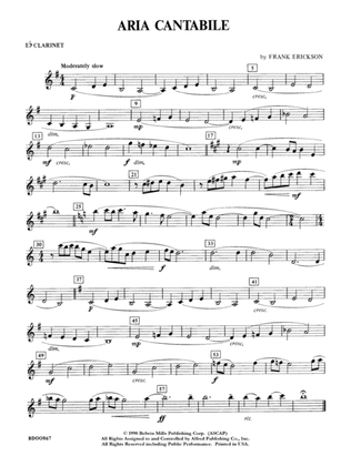 Aria Cantabile: E-flat Soprano Clarinet