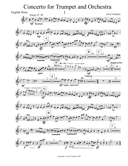 Concerto for Trumpet and Orchestra (set of orchestra parts including solo)