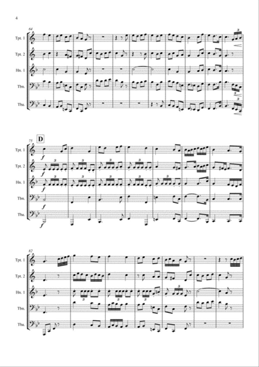 O Come, All Ye Faithful - Brass Quintet Brass Quintet scores gallery preview page 4