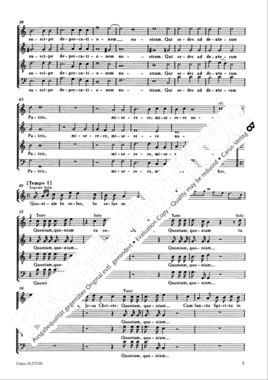 Mass in C Major 4-Part scores gallery preview page 6
