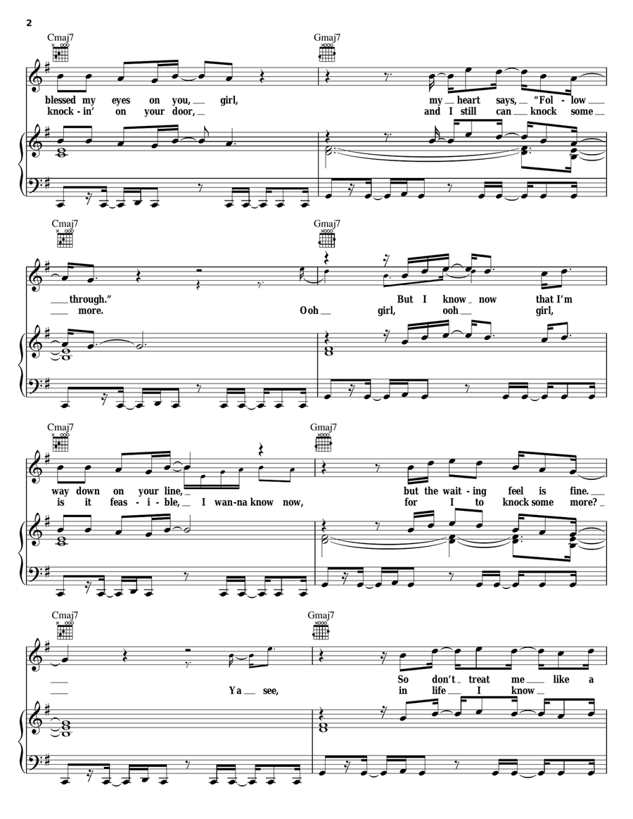 Waiting In Vain Piano, Vocal, Guitar scores gallery preview page 2
