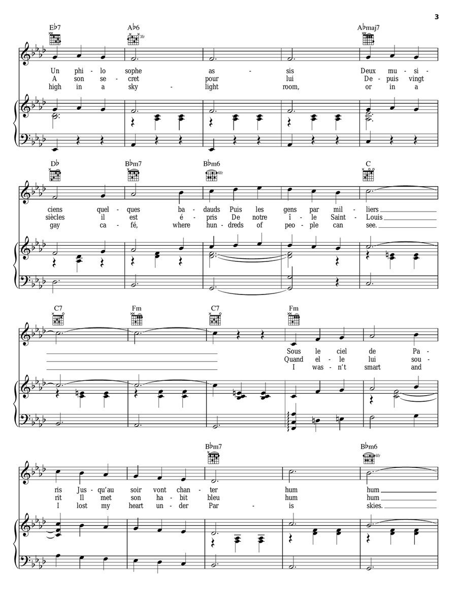 Under Paris Skies Guitar scores gallery preview page 3