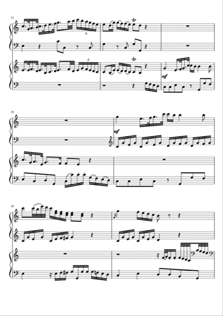 Concertino in C 2 Pianos, 4-Hands scores gallery preview page 5