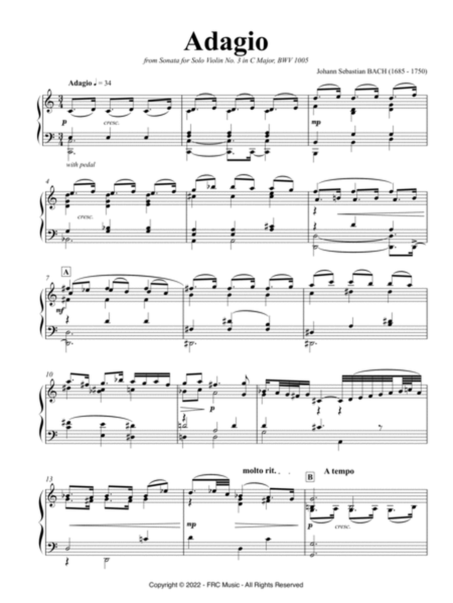 Adagio from Sonata for Solo Violin No. 3 in C Major, BWV 1005 - Víkingur Ólafsson Version image number null