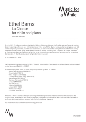 Ethel Barns - La Chasse for violin and piano