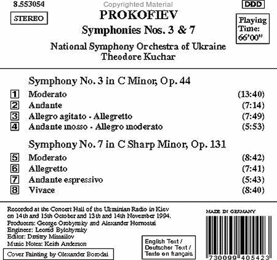 Symphonies Nos. 3 & 7 image number null