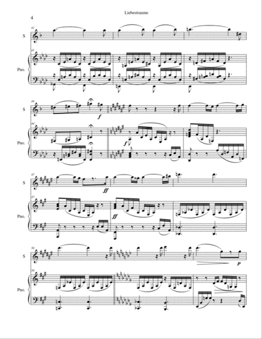 Liebestraume Baritone Saxophone scores gallery preview page 4