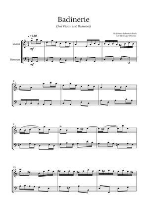Badinerie by J. S. Bach (For Violin and Bassoon)