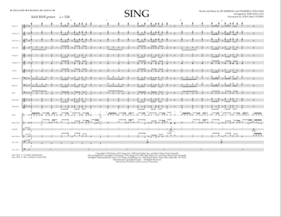Sing - Full Score Marching Band scores gallery preview page 1