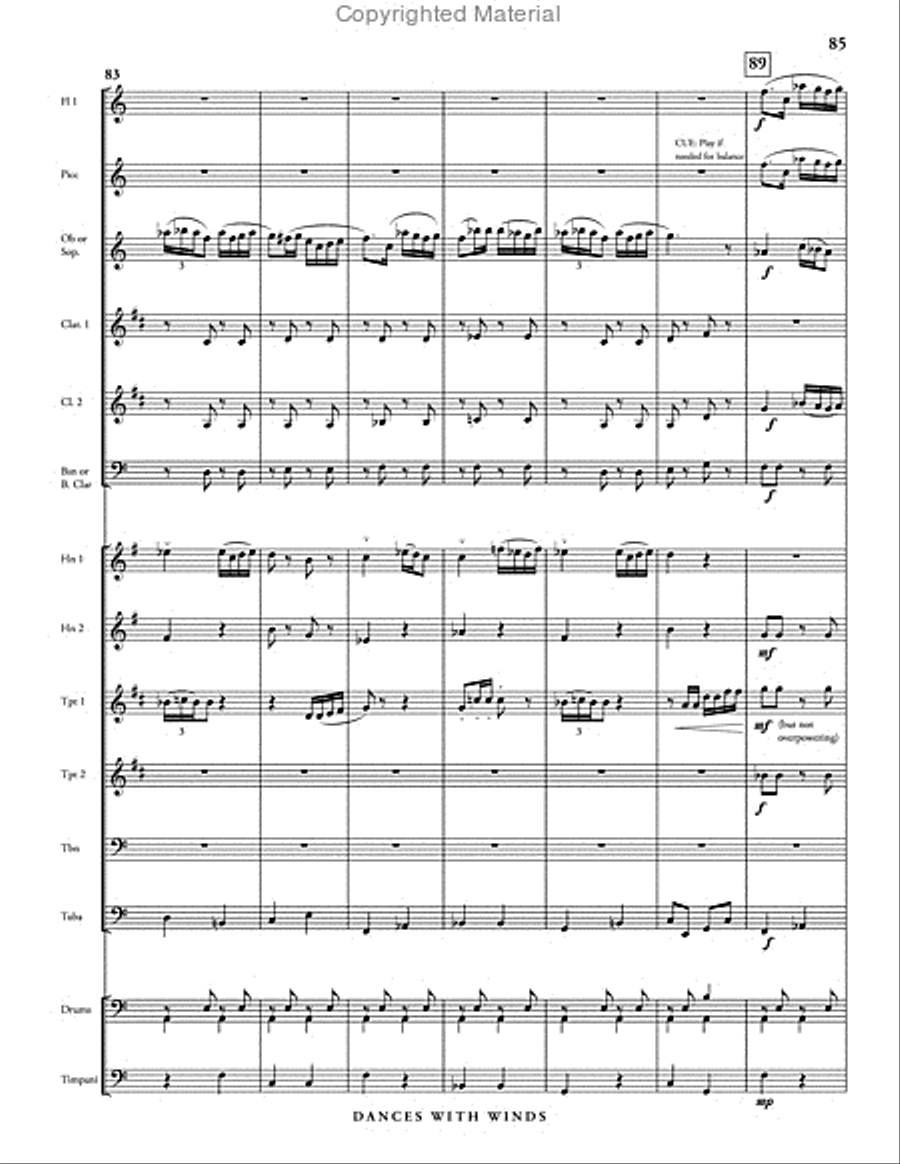 Dances with Winds Dances with Winds Concert Band scores gallery preview page 91