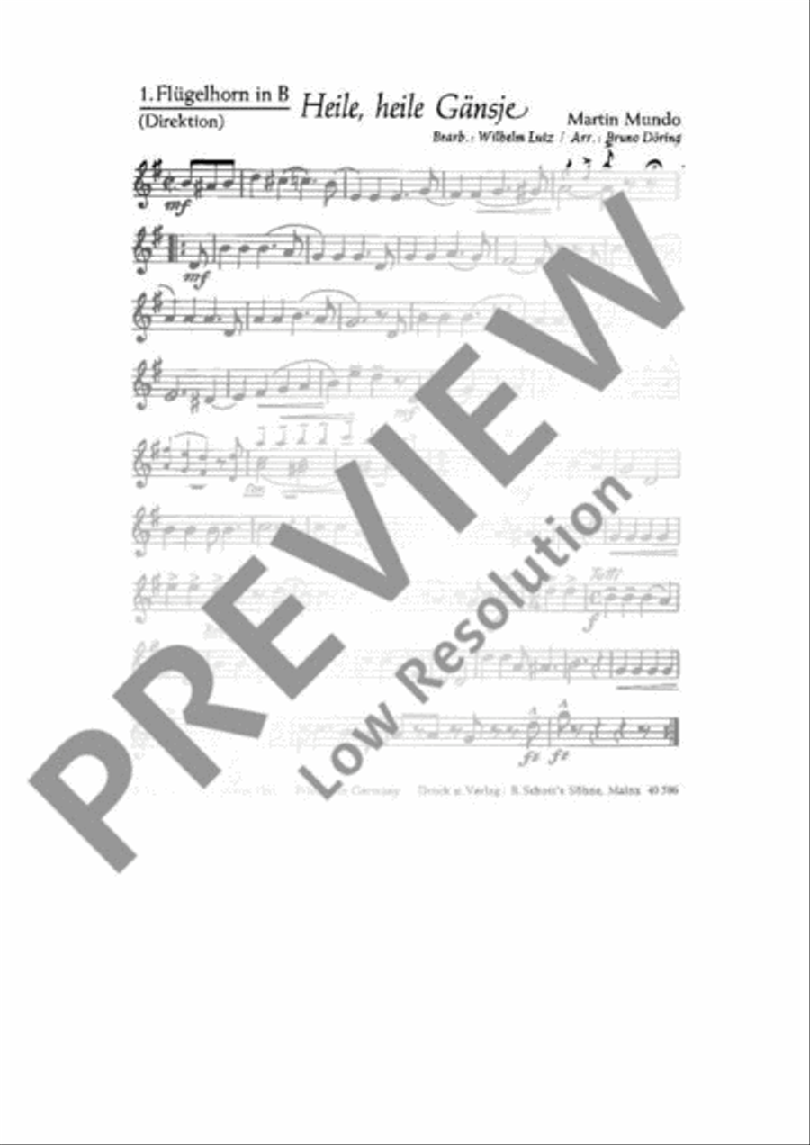Heile, heile Gänsje Flugelhorn scores gallery preview page 2