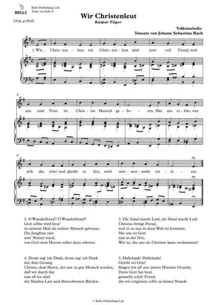 Wir Christenleut (Solo song) (E minor)