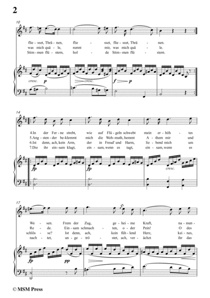 Schubert-Das Sehnen,Op.172 No.4,in b minor,for Voice&Piano image number null