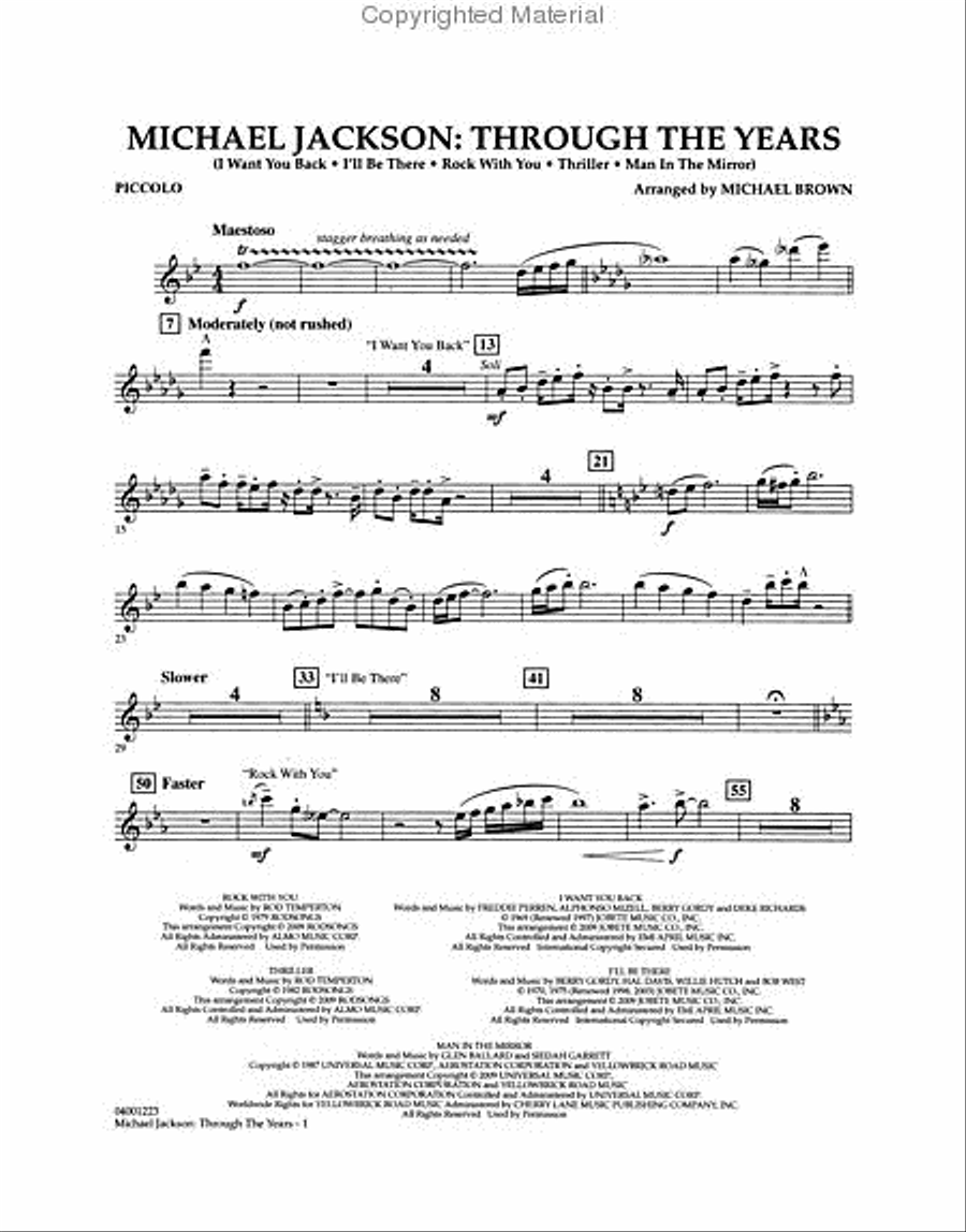 Michael Jackson: Through the Years Concert Band scores gallery preview page 4