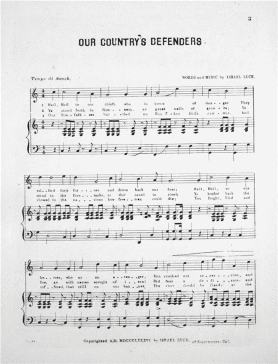 Our Countrie's Defenders. A Tribute to the G.A.R. Song and Chorus. Quartett Choir scores gallery preview page 2
