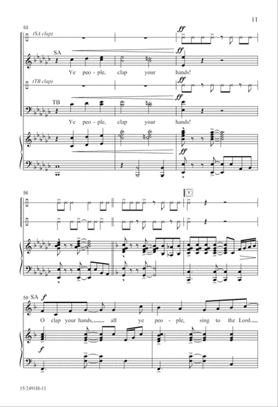 O Clap Your Hands 4-Part scores gallery preview page 12