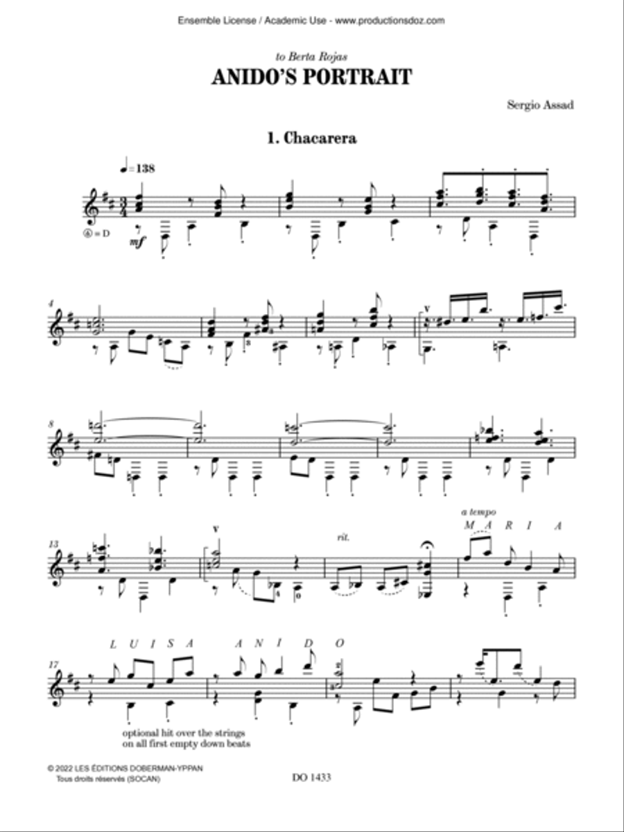 Anido's Portrait Classical Guitar scores gallery preview page 3