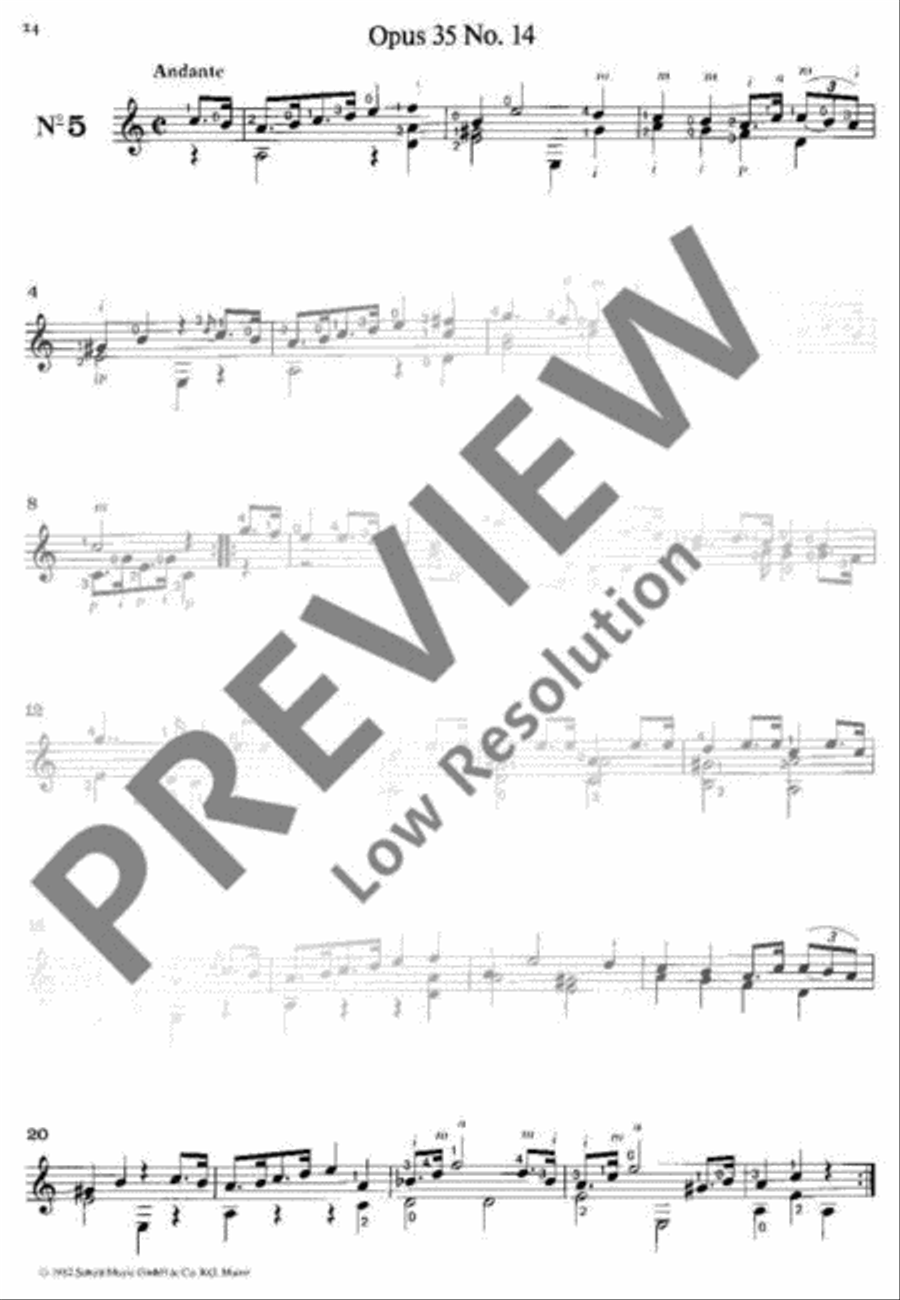 24 Selected Studies Classical Guitar scores gallery preview page 15