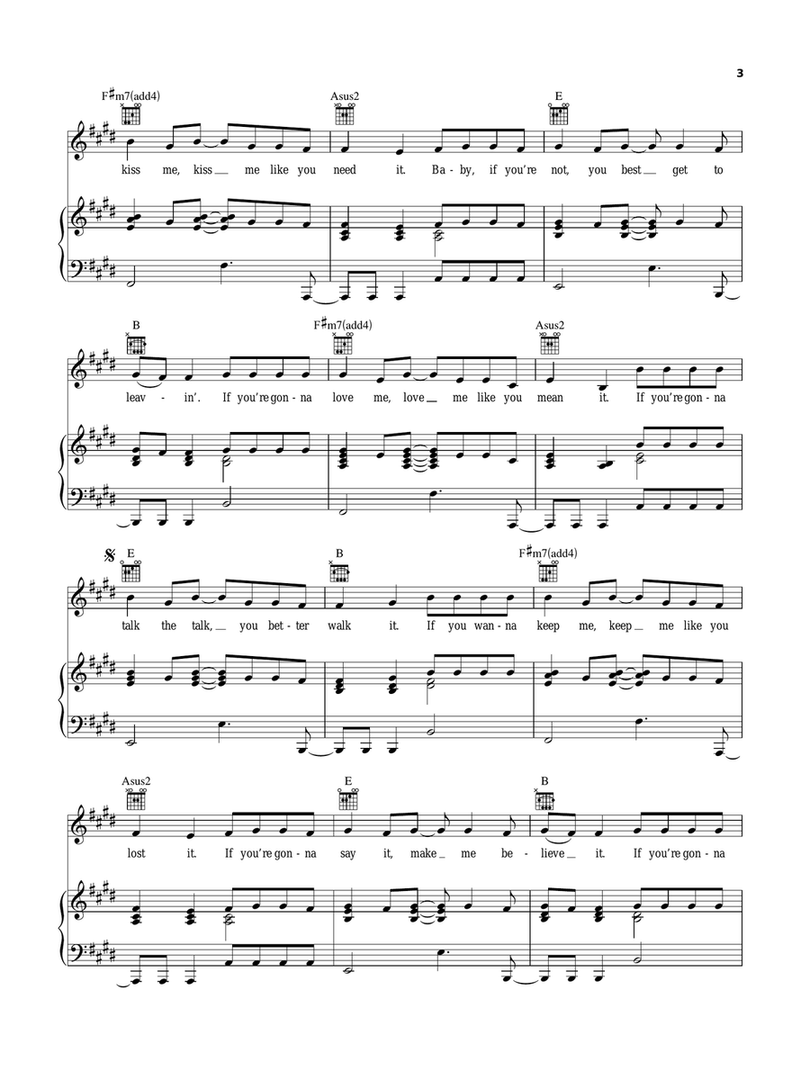 Love Me Like You Mean It Love Me Like You Mean It Piano, Vocal, Guitar scores gallery preview page 3