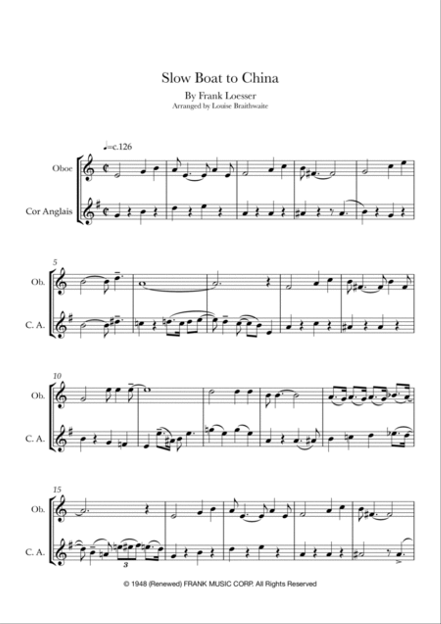On A Slow Boat To China Woodwind Ensemble scores gallery preview page 2