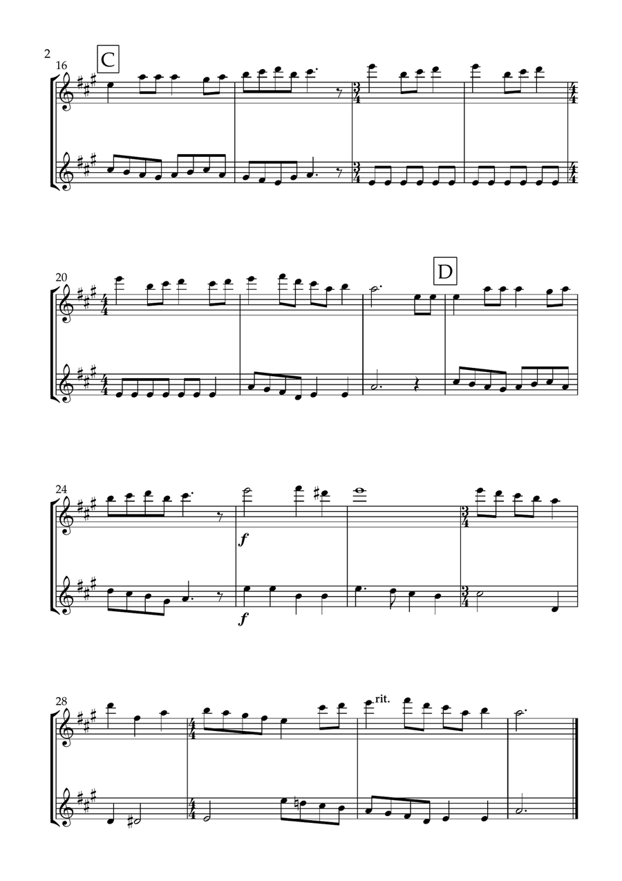 12 days of Christmas (Flute Duet) - Christmas Carol Flute Duet scores gallery preview page 2