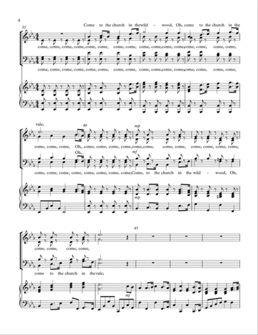 The Church in the Wildwood 4-Part scores gallery preview page 4
