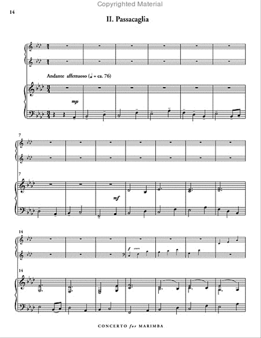 Concerto for Marimba & Wind Ensemble (piano reduction)