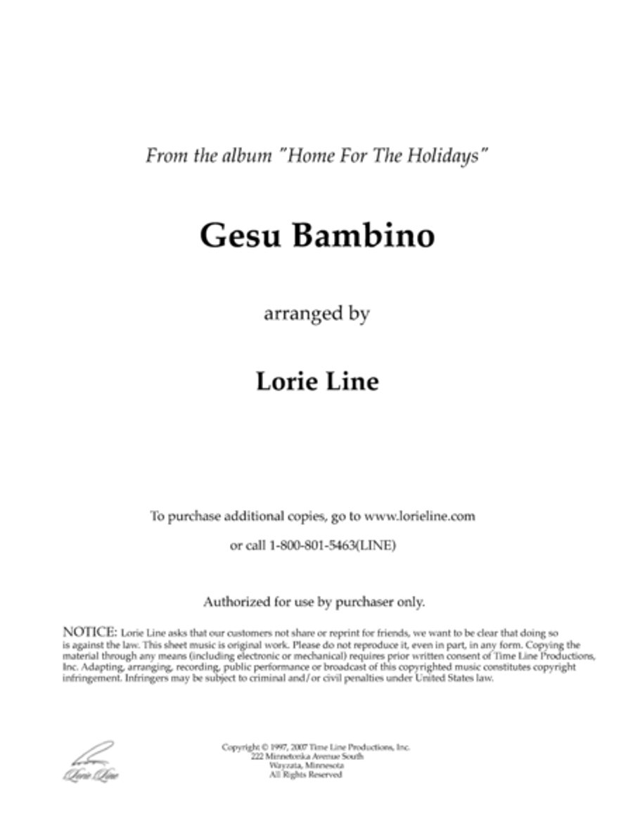 Gesù Bambino (from Home For The Holidays) Piano Solo scores gallery preview page 1