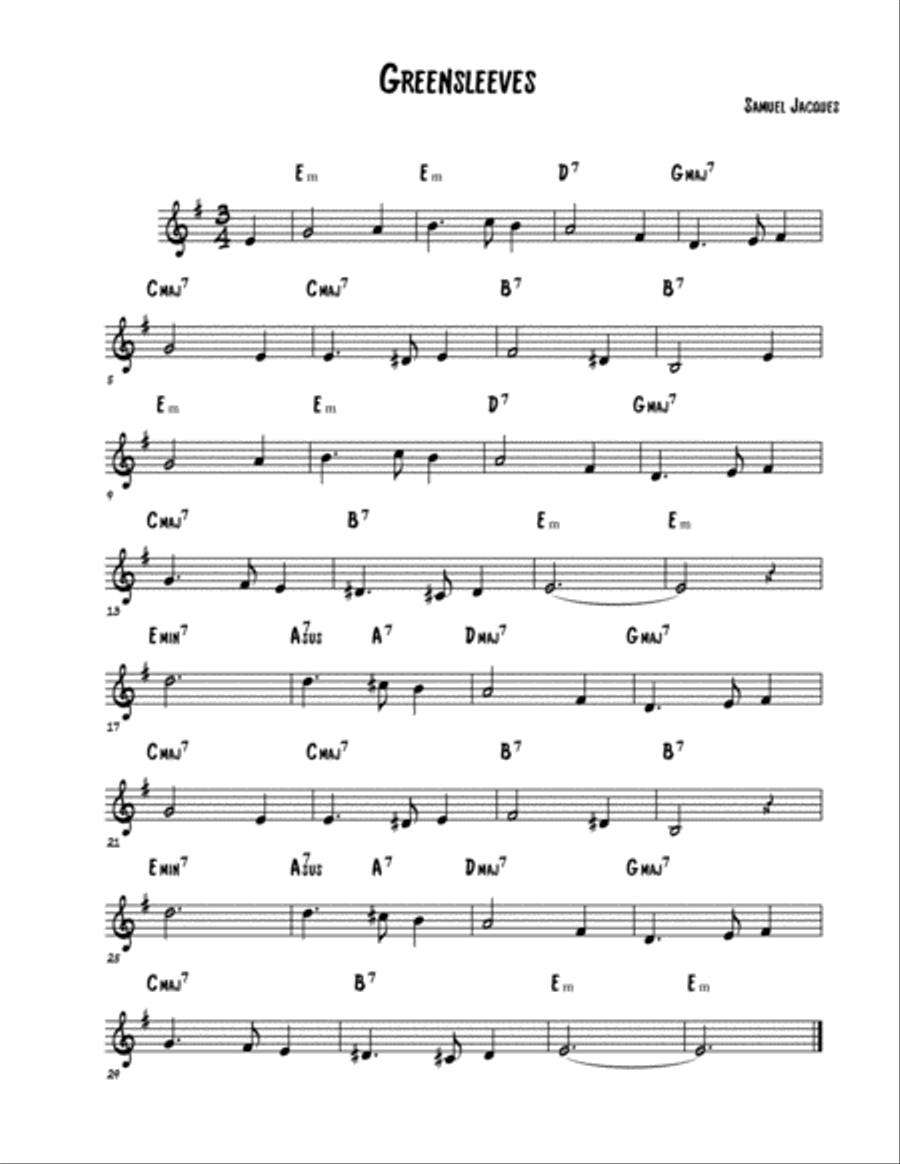 Greensleeves Jazz Ensemble scores gallery preview page 1