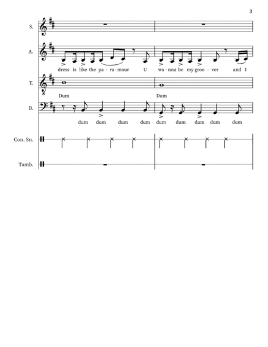 Make-up (ira' Radio Mix) 4-Part scores gallery preview page 3