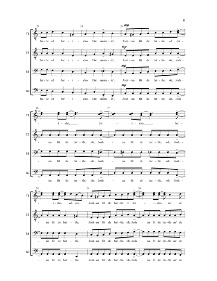 Joshua Fit The Battle Of Jericho (arr. Stacey V. Gibbs) TTBB scores gallery preview page 4