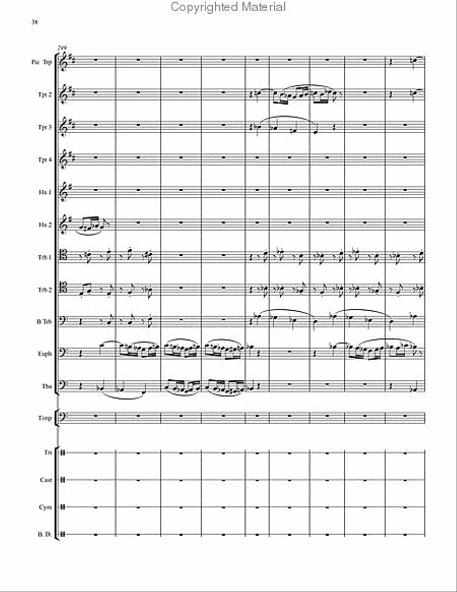 Danse Bachanale for Brass Choir with Timpani & Percussion Score scores gallery preview page 9