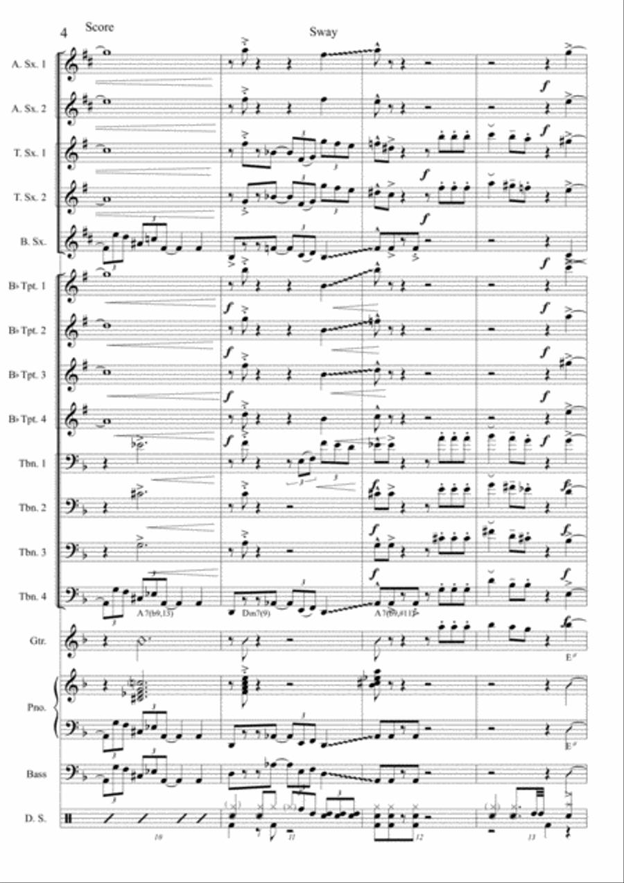 Sway for Singer and Big Band Jazz Ensemble scores gallery preview page 4