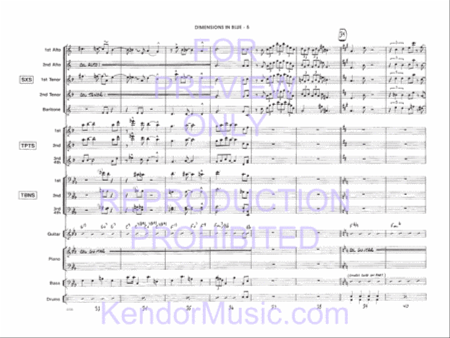 Dimensions In Blue Dimensions In Blue Jazz Ensemble scores gallery preview page 6