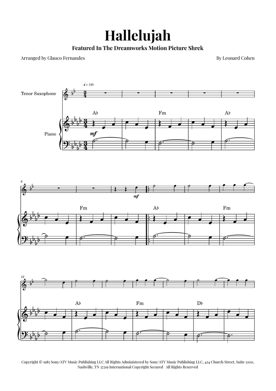 Hallelujah Chamber Music scores gallery preview page 1