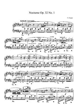 Book cover for Chopin Nocturne Op. 32 No. 1 in B Major
