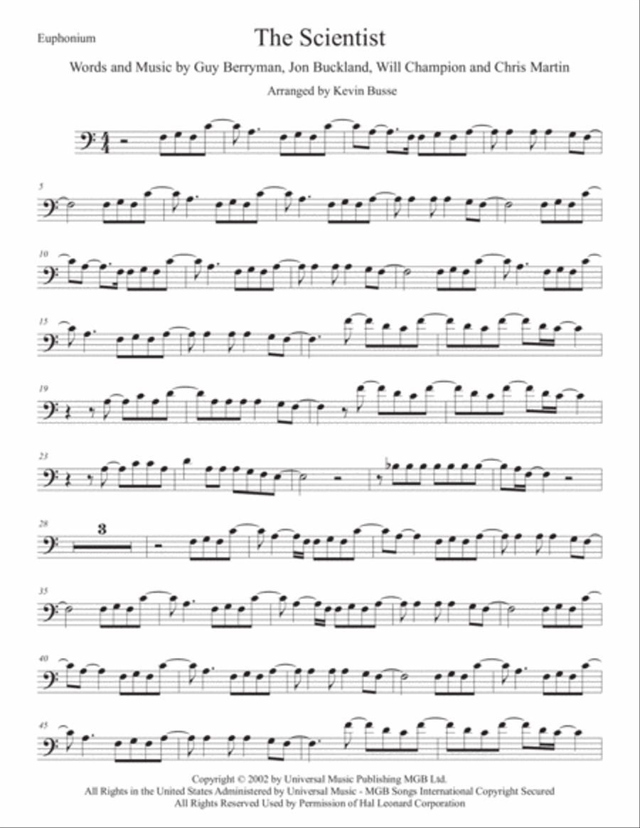 The Scientist Euphonium scores gallery preview page 1