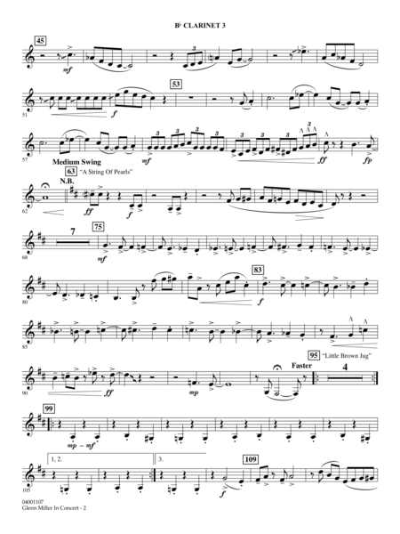 Glenn Miller In Concert (arr. Paul Murtha) - Bb Clarinet 3