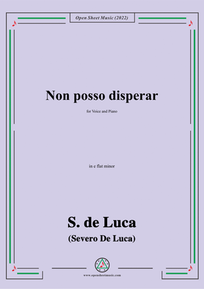Book cover for S. de Luca-Non posso disperar,in e flat minor