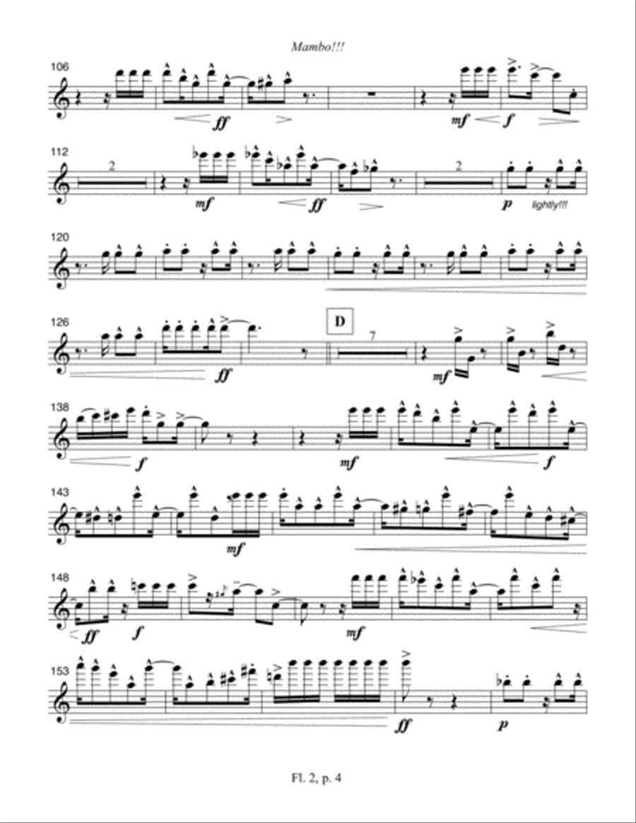 Mambo!!! Flute 2 part Mambo!!! Flute 2 part Full Orchestra scores gallery preview page 3