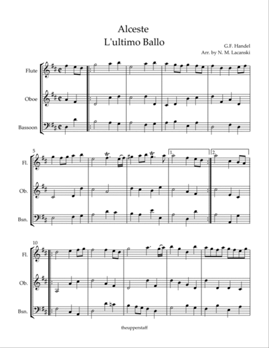 Alceste L'ultimo Ballo Woodwind Trio scores gallery preview page 2