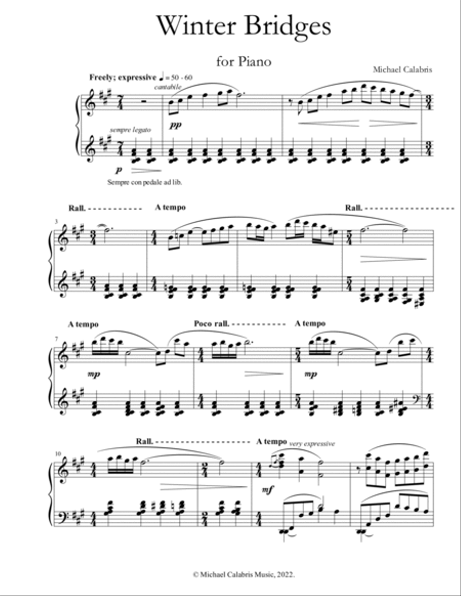 Winter Bridges (for Piano)