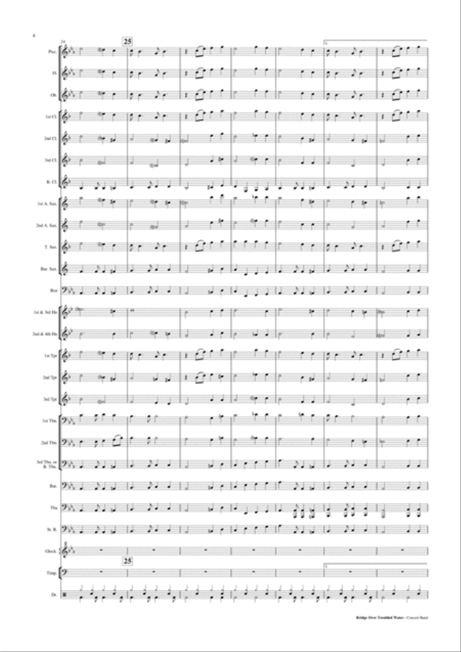 Bridge Over Troubled Water Concert Band scores gallery preview page 5