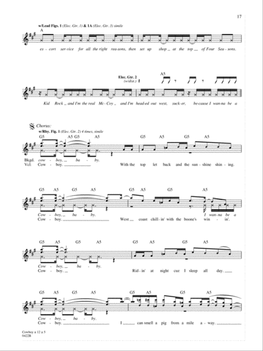 Cowboy Guitar Tablature scores gallery preview page 5