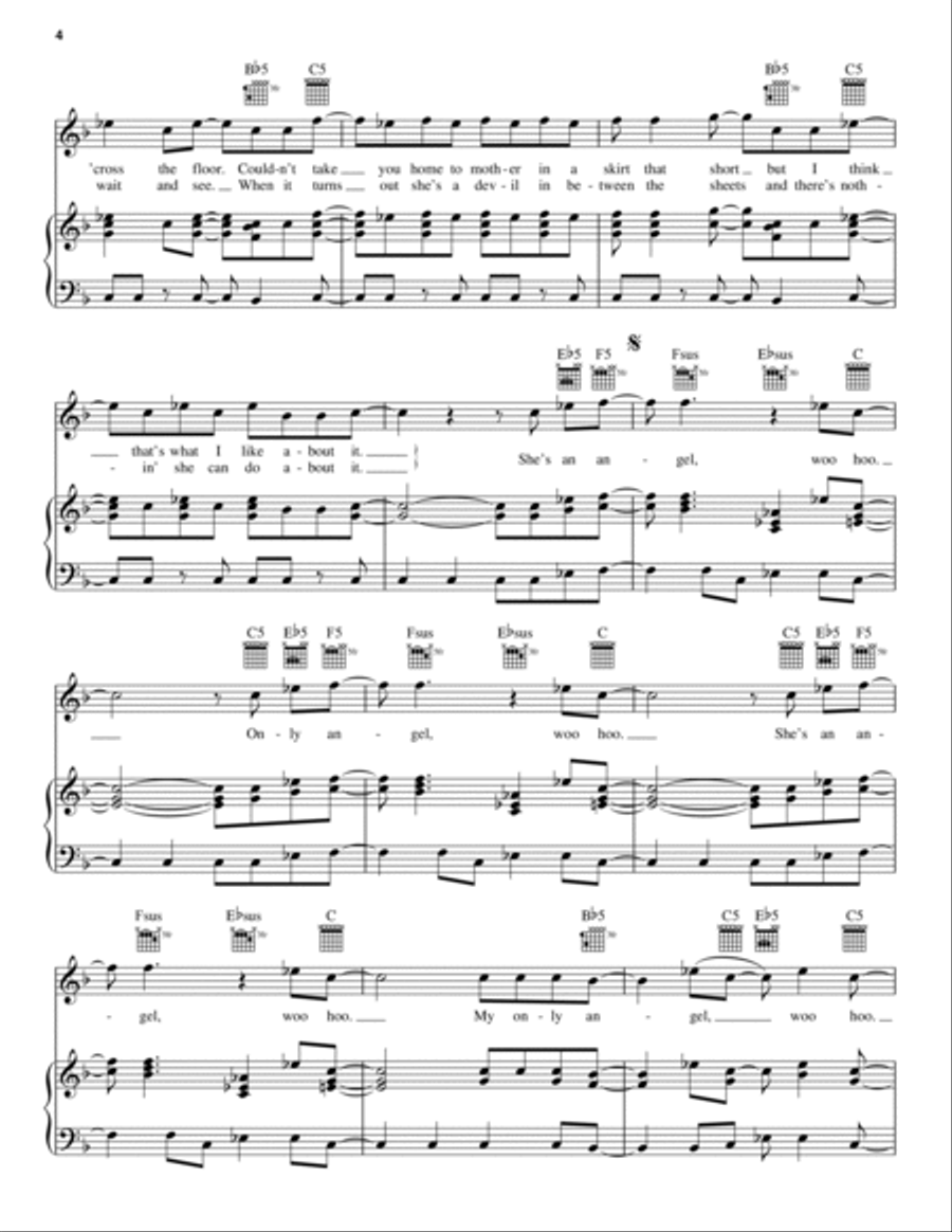 Only Angel Piano, Vocal, Guitar scores gallery preview page 4