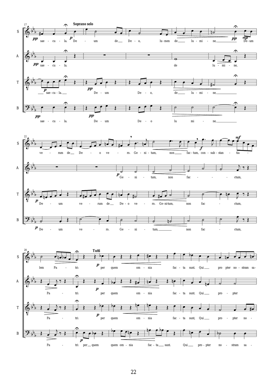 Credo in unum Deum - Missa in Nativitate Domini - Solo voices and SATB chorus a cappella 4-Part scores gallery preview page 4