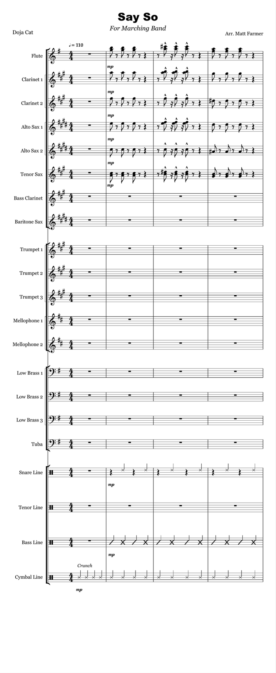 Say So Large Ensemble scores gallery preview page 1